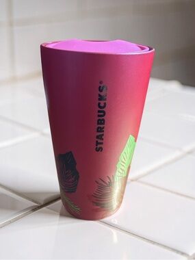 New STARBUCKS 2021 Holiday Christmas Poinsettia 12 oz. Ceramic Tumbler, Coffee !